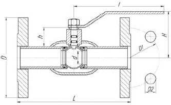 Кран шаровый LD КШ.Ц.Ф 080.025.02 полнопроходной (210мм)