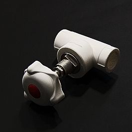 Вентиль пластиковый д.20 белый (1/50) ПРО АКВА (РА42009)