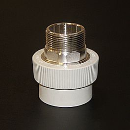 Переход 40*5/4"нар.рез.(под ключ) белый (5/20) ПРО АКВА (РА23520Р)