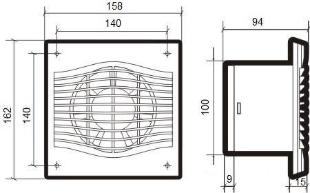 Вентилятор SLIM 4 Ду100 (24)