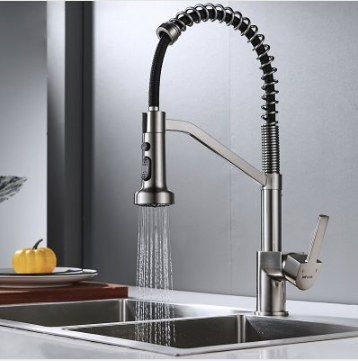 Смеситель д/кухни SHEVANIK гибкий излив оружейная сталь  S963T
