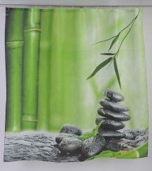 Штора д/ванной комнаты 180*180 Синий переход полиэстер без колец (01-104)