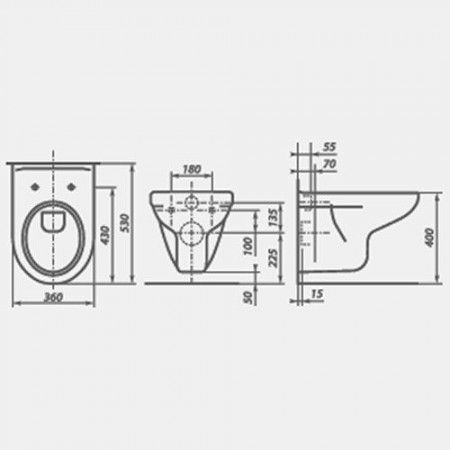 Унитаз подвесной "Элеганс" белый сид. м/лифт.(КСФ) 