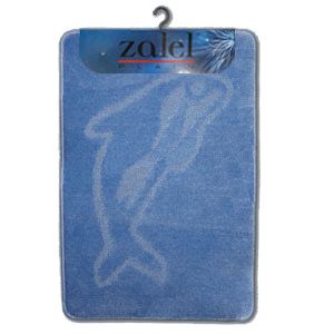 Коврик для ванной "CLASSIC" квадраты 55х90см голубой 00291