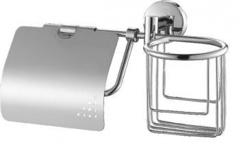Держатель д/туалетной бумаги и освежителя ,хром,с крышкой (HB1703-1)