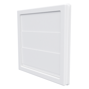 Решетка 2424К20Ф серый цвет.с гравитационными жалюзи 242х242 с фланцем D 200 (20)