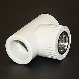 Тройник 25*3/4"вн.рез. белый (10/80) ПРО АКВА (РА24014Р)