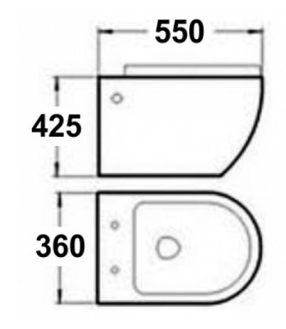 Унитаз подвесной 800-В2376 белый MELANA  
