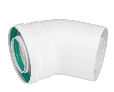 Колено коаксиальное 60х100-45 УТДК