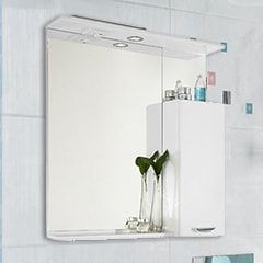 Зеркало-шкаф 75 "Марко-75" белое ПР (свет) пленка Водолей