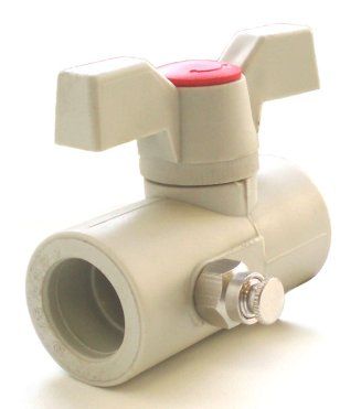 Кран шаровой 25 с выпускным клапаном серый (50) ФД-plast