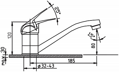 Смеситель д/кухни ECHO картридж d40 бежевый 4001/G  ARGO 25814 