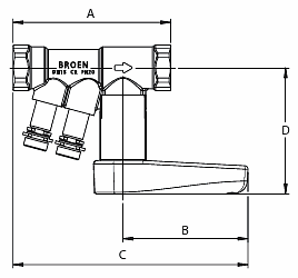 Клапан баланс. Ballorex Venturi FODRV р/р Ду20 S Ру25, Kvs2,82 с измер. ниппелями