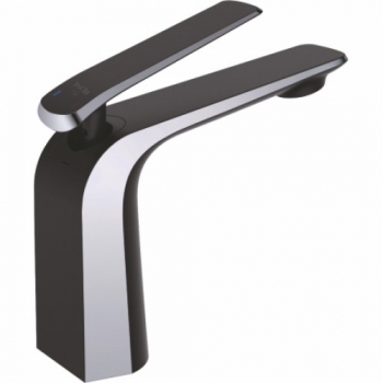 Смеситель д/раковины ROSE черный/хром R1301H