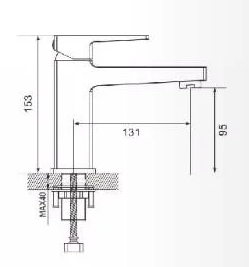 Смеситель д/раковины ROSE черный R2801H