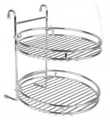 Полка хром 2-ая круглая KS-2004 (на рейлинг) 