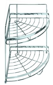 Полка хром 2-ая угловая  KS-2020А (на рейлинг)