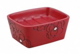 Мыльница ВРО-0308D красный  цветок (Аквалиния) АКЦИЯ