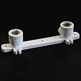 Колено комб. с креплением двойное (для смесит.) 20*1/2 нар.рез. белый (8/24) ПРО АКВА (РА280108Р)