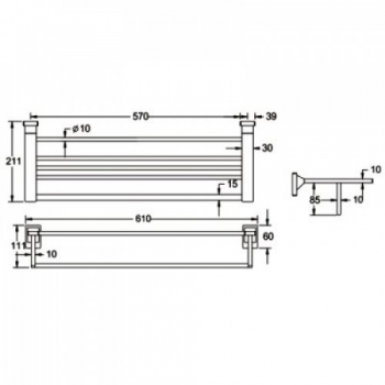 Полка для полотенец Rose RG1608H