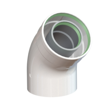 Колено коаксиальное 60х100-45 УТДК