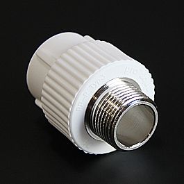 Переход 20*3/4"нар.рез. белый (10/80) ПРО АКВА (РА23010Р)