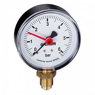 Манометр Caleffi 10бар 1/4" нижнего подкл. (557310)