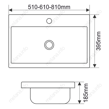 Умывальник фигурный 9393-80 MELANA