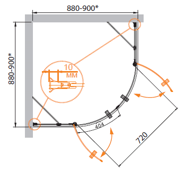 ДУШЕВОЙ УГОЛОК CEZARES ROYAL PALACE-R-2 100-C-Br