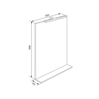 Зеркало 50 "New Custo" 50см. с полкой + светильник NCU50W0i98 IDDIS