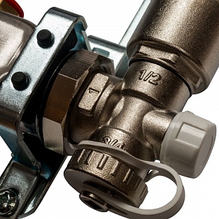 Коллектор 5-вых. нерж.ст. с кранами, терм., воздухоотв.. (SMS 0912 000005) STOUT