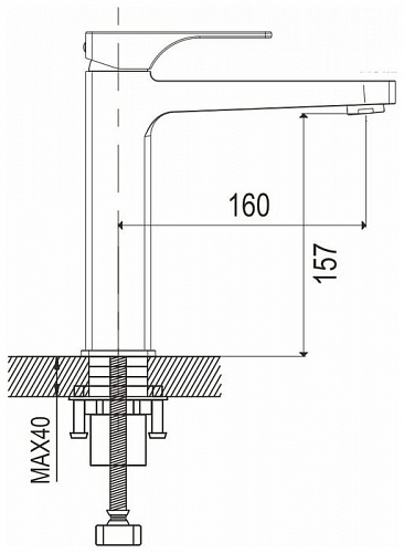 Смеситель д/раковины ROSE черный R1001H