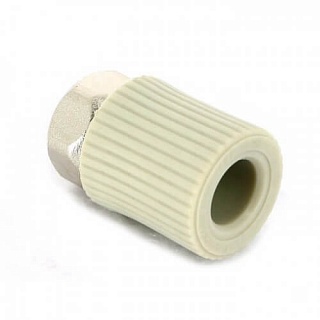 Патрубок пер. пласт. с нак. гайк.20х1/2" серый (4/160) ПРО АКВА (PA29008G)