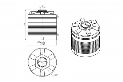 Емкость ЭВЛ-1000 (H1210xD1140) ВЫГОДА