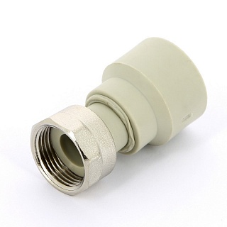 Патрубок пер. пласт. с нак. гайк.32х5/4" серый (15/60) ПРО АКВА (PA29019G)