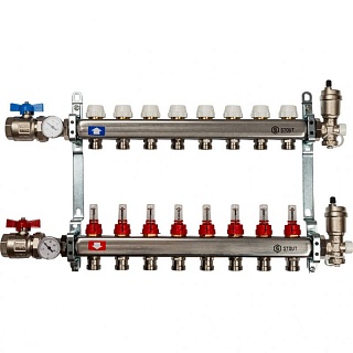 Коллектор 8-вых. нерж.ст. с расходомер. (SMS 0907 000008) STOUT