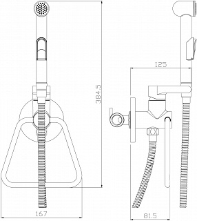 Rossinka Смес встраиваемый с гигиенич. душем X25-55 (1491)