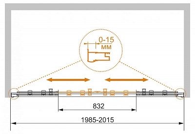 ДУШЕВАЯ ДВЕРЬ В ПРОЕМ CEZARES PRATICO-BF-2 200-P-Cr