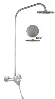 Смеситель д/душа стац.одноручк ЦС-СМ 293-2/1 ф40 с хирург.ручкой М44 лейка ф200 (ДС000743)