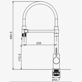Смеситель д/кухни ROSE гибкий излив оружейная сталь R133T