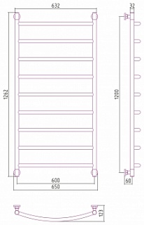 Полотенцесушитель Сунержа Галант 1200х600 00-0114-1260