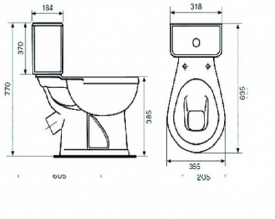 Унитаз-комп "Дора " синий в комплекте(Ст.Оскол )