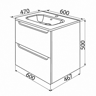 Комплект мебели 60 "Edifice-60 " подвесная IDDIS 
