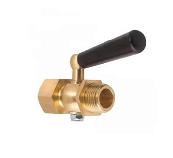 Кран трехходовой G1/2-G1/2 (внутр.-нар.) 2,5Мпа с фторопластовой прокладкой и натяжной гайкой, латунь (РОСМА) (6159)