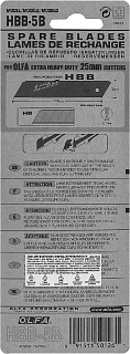 Лезвия 25мм OLFA EXCEL BLACK сегментированные, 5 шт (OL-HBB-5B)               