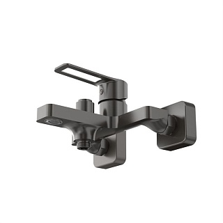 Смеситель д/ванны "KOBE" (KOB-1014) оружейная сталь, перекл.кнопка, короткий  излив TOKITO