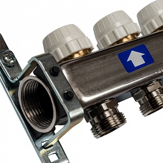 Коллектор 8-вых. нерж.ст. с регул. клапанами (SMS 0922 000008) STOUT 