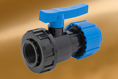 Кран шаровый компрессионный разъёмный ПНД 40*1 1/4" (вн.рез.) ТПК-АКВА (60)