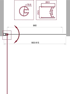 / BelBagno UNO-V-1-90/150-P-Cr  