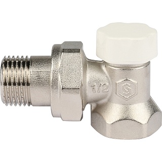 Клапан запорно-балансировочный, угловой 1/2" (SVL 1156 000015) STOUT